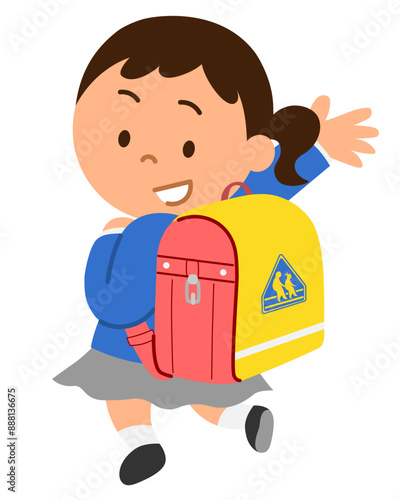 ランドセルを背負う女の子2