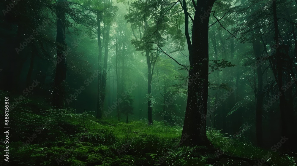 Naklejka premium morning in the forest