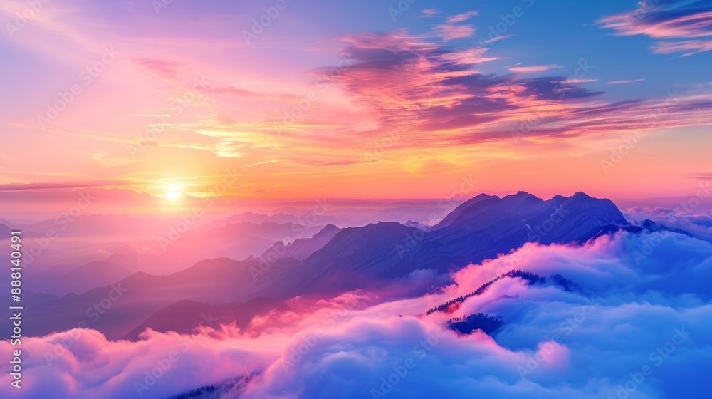 Fototapeta premium Majestic Mountain Sunset