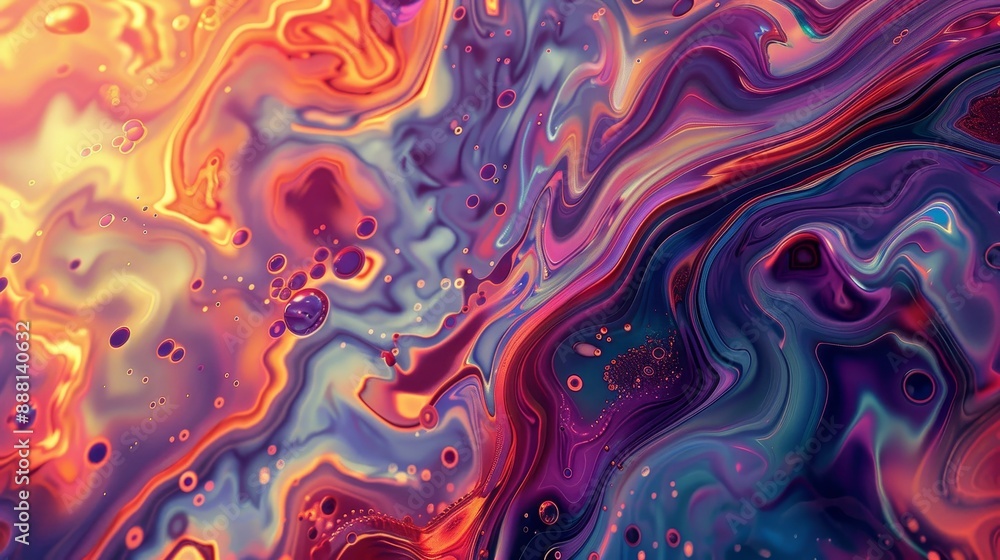 Obraz premium Bold background with vibrant colors swirling textures iridescent highlights