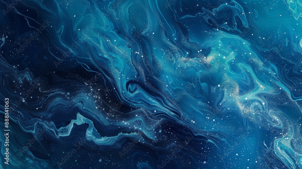 Abstract backdrop with deep ocean blues turquoise fluid textures bioluminescent spots Abstract backdrop with deep ocean blues turquoise fluid textures bioluminescent spots