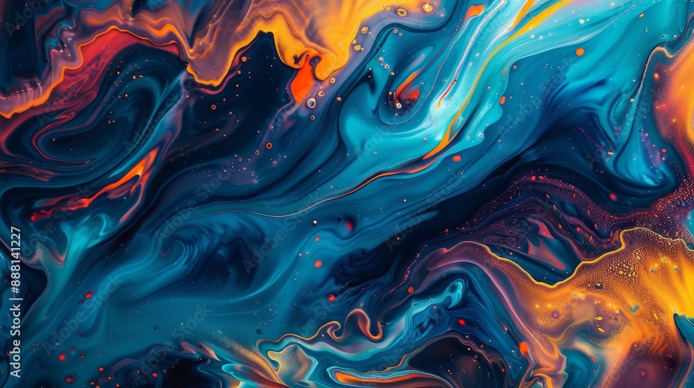 Dynamic background with cyan orange hues fluid patterns neon highlights Dynamic background with cyan orange hues fluid patterns neon highlights