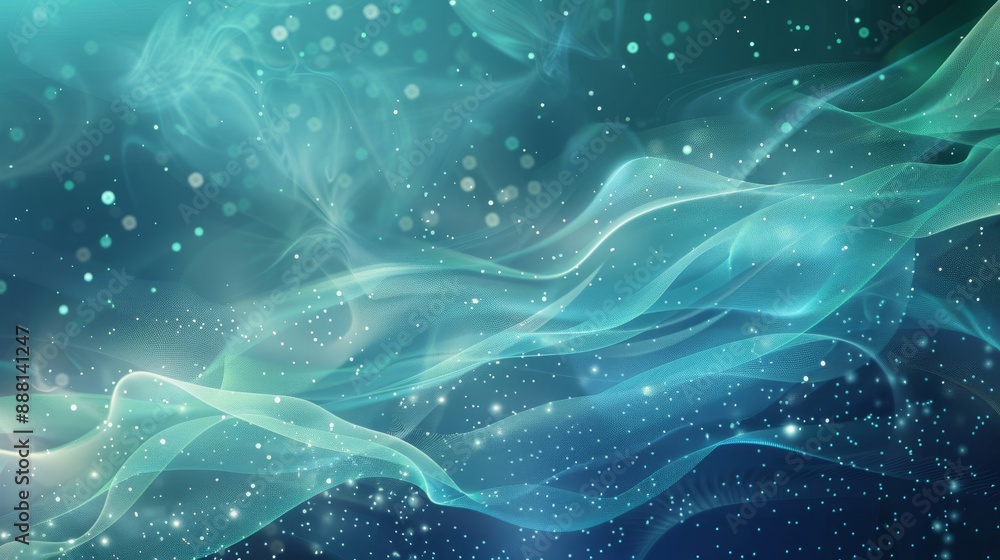 Flowing abstract background with gradients from deep blue to turquoise light trails and sparkles Flowing abstract background with gradients from deep blue to turquoise light trails and sparkles