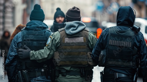 Police arresting a suspect, highlighting the law enforcement efforts to combat crime and ensure public safety