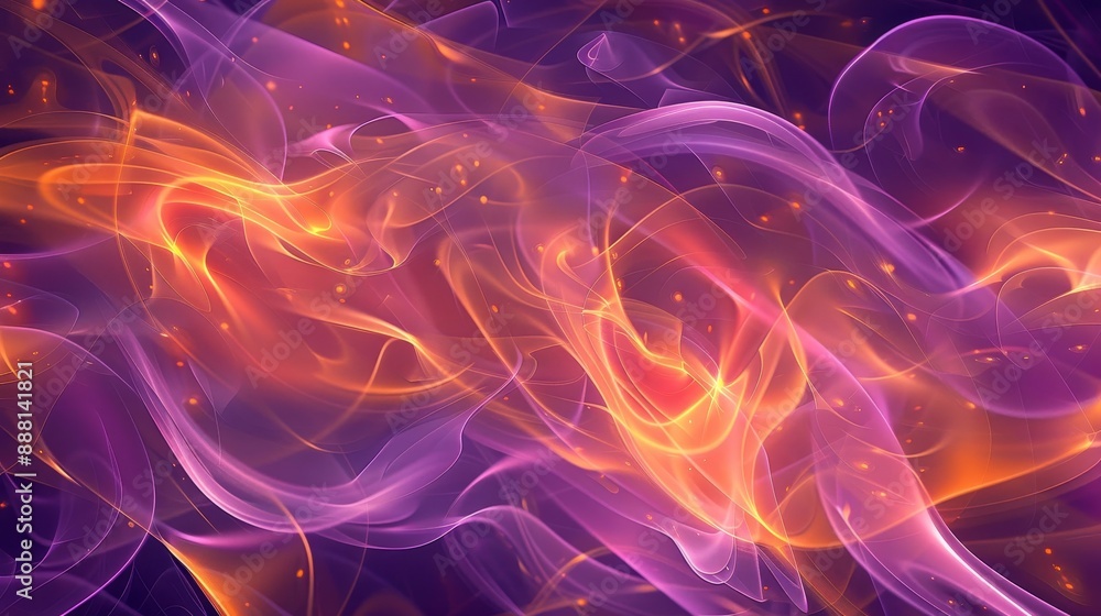 Fiery orange and purple abstract background with smooth circular patterns and liquid effects Fiery orange and purple abstract background with smooth circular patterns and liquid effects