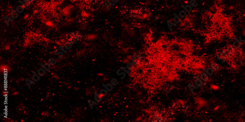 Abstract red background with black grunge background texture in modern art design. Abstract grunge red and black colors background. Distressed red grunge texture on a dark background, Dark Red horror
