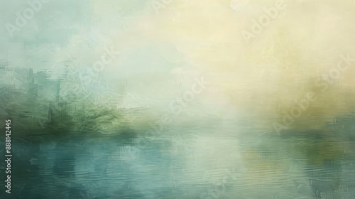 Misty lakes and paint strokes in an abstract background peaceful natural feel