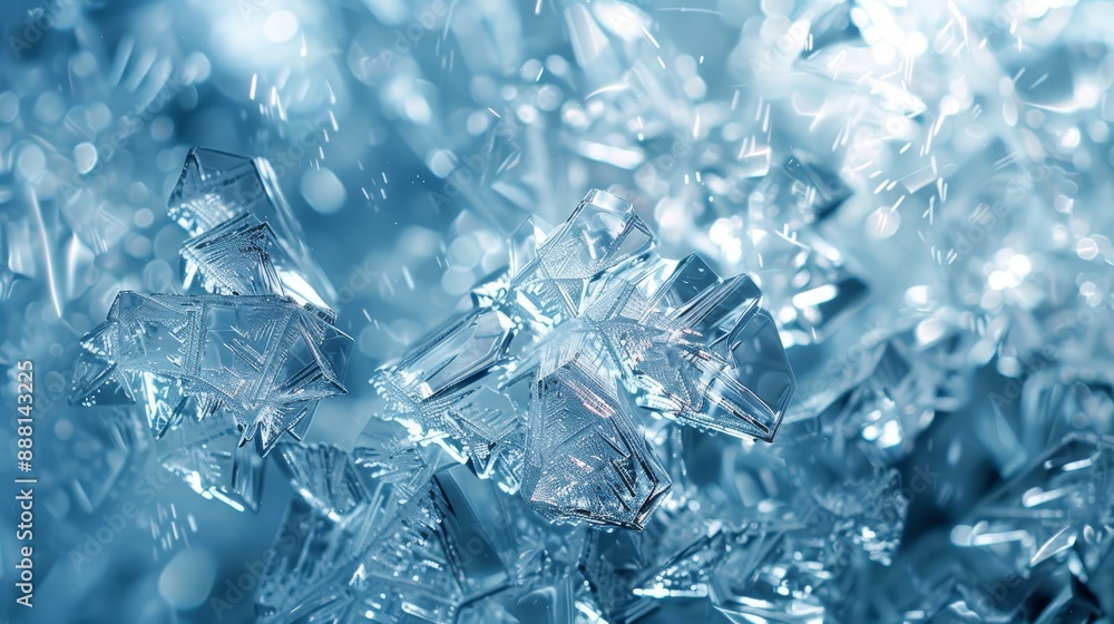 Abstract backdrop with deep blues and silvers crystalline patterns and icy effect Abstract backdrop with deep blues and silvers crystalline patterns and icy effect