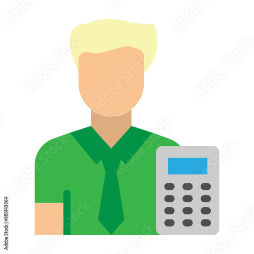 Accountant Vector Flat Icon Design