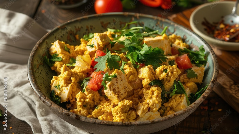 Describe how to make tofu scramble as an egg alternative Describe how to make tofu scramble as an egg alternative