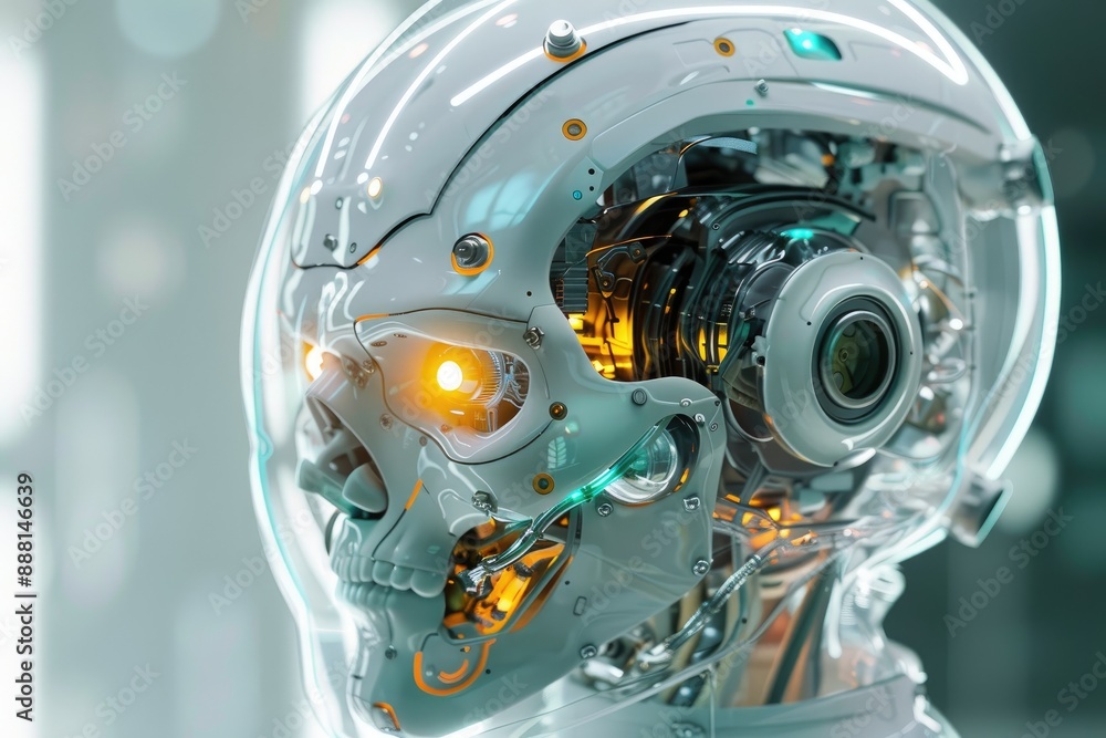 An image of a sleek, modern robot with advanced features, representing the future of artificial intelligence, AI generated An image of a sleek, modern robot with advanced features, representing the future of artificial intelligence, AI generated