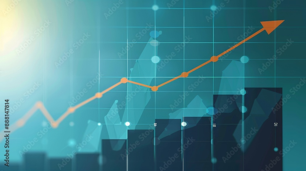 Fototapeta premium Business Growth Chart: A Visual Representation of Steady Success