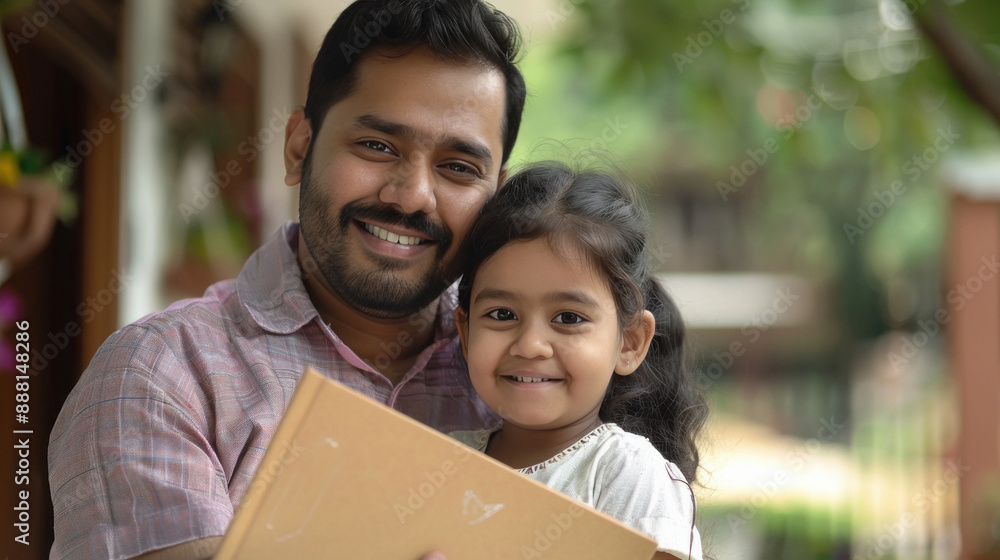 indian father and daughter reading book together indian father and daughter reading book together