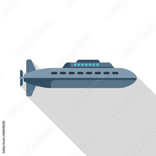 Military submarine navigating underwater, exploring the deep sea on a secret mission