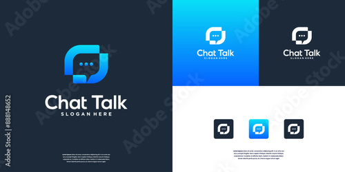 Logo Chatting App Vector Design. Talk Logo design template