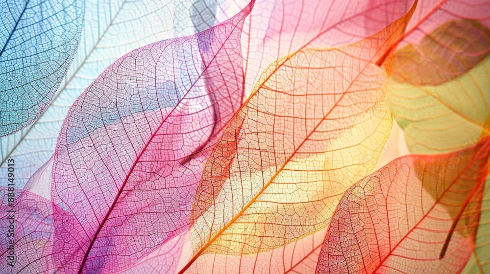 Multicolored Skeleton Leaves Texture Multicolored Skeleton Leaves Texture