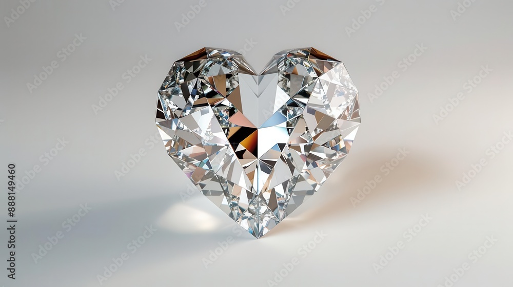A heartshaped diamond, Valentine s Day jewelry, photorealistic illustration, clear and shiny, isolated on white background A heartshaped diamond, Valentine s Day jewelry, photorealistic illustration, clear and shiny, isolated on white background