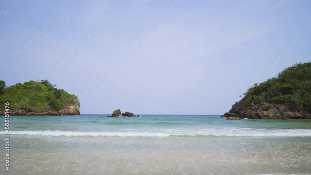 Serene view of Bo Thong Lang Bay in Prachuap Khiri Khan, Thailand. Tropical cove with clear blue waters. Serene view of Bo Thong Lang Bay in Prachuap Khiri Khan, Thailand. Tropical cove with clear blue waters.