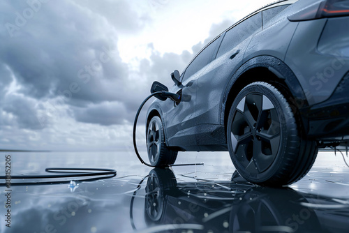 a car with a hose attached to it