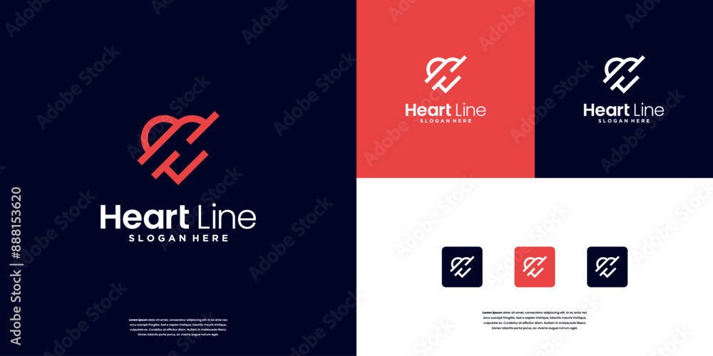 Minimalist clean heart icon love logo design inspiration Minimalist clean heart icon love logo design inspiration