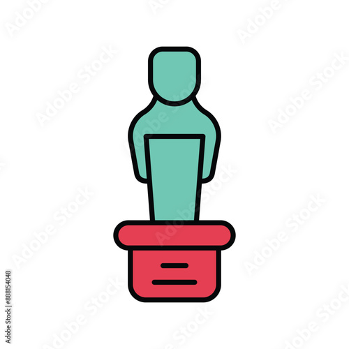 oscar award color line icon with white background vector stock illustration