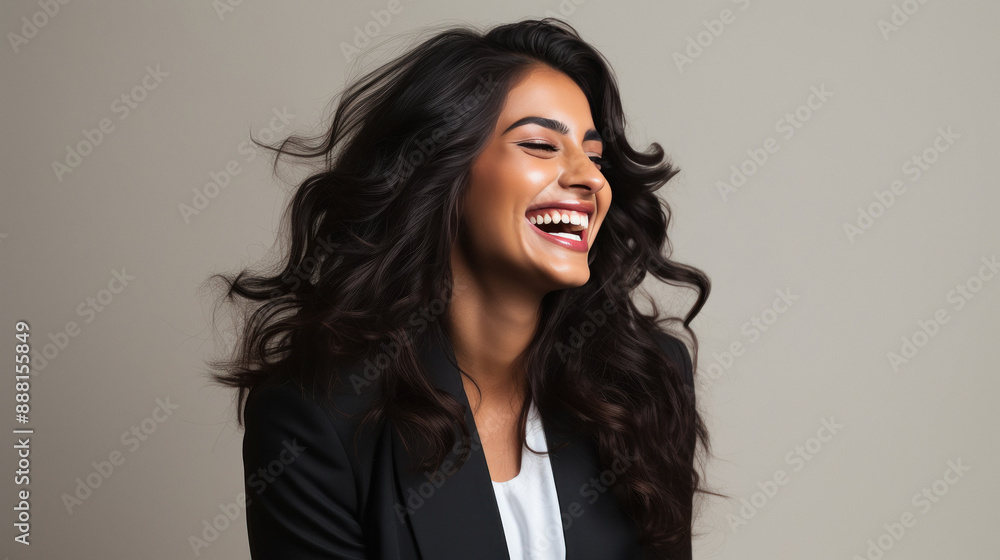 Fototapeta premium close up of young indian businesswoman smiling