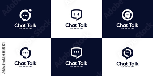 Modern communication logo design collection