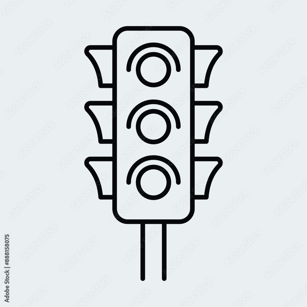 Traffic light line icon. Easy editable vector design. Traffic light line icon. Easy editable vector design.