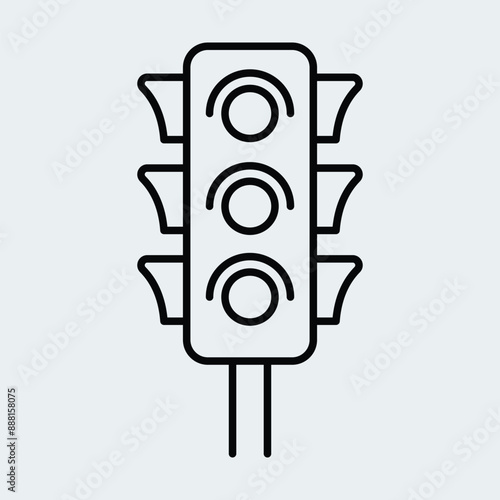 Traffic light line icon. Easy editable vector design.