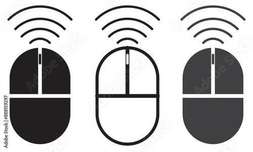 Computer hardware Mouse Icons set. Computer mouse icons vector. Left and right click vector. Icons set of pressing different mouse buttons for PC. Mouse wheel scroll