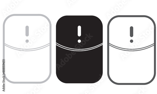 Computer hardware Mouse Icons set. Computer mouse icons vector. Left and right click vector. Icons set of pressing different mouse buttons for PC. Mouse wheel scroll