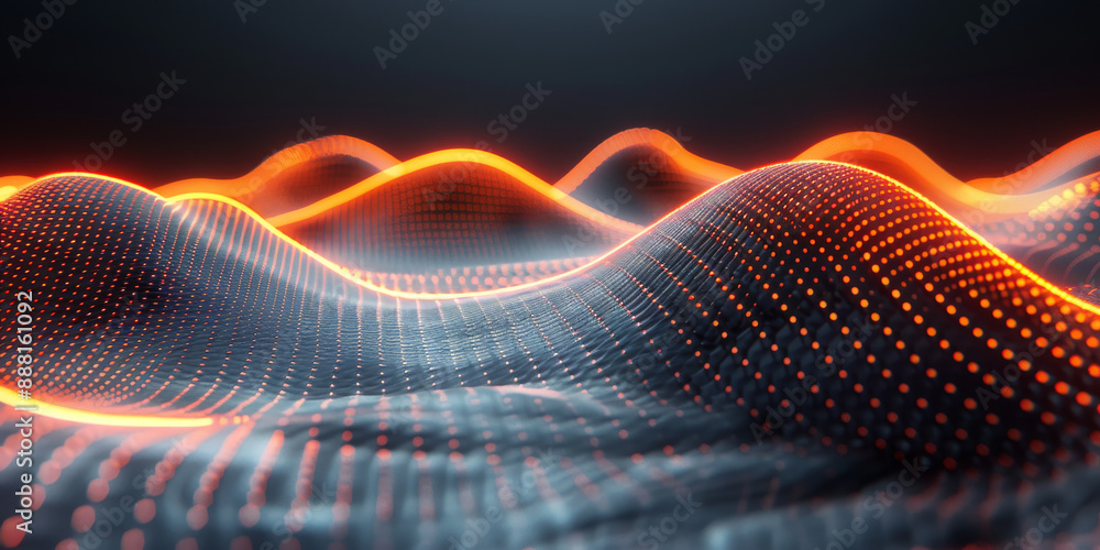 Abstract glowing particle lines and bokeh on a dark backdrop, conveying a futuristic technology concept Abstract glowing particle lines and bokeh on a dark backdrop, conveying a futuristic technology concept