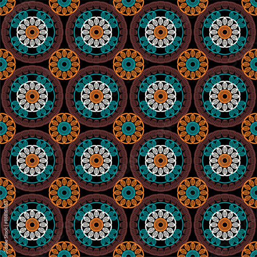 Pattern with crochet granny square wallpaper handmade decorative art design print 