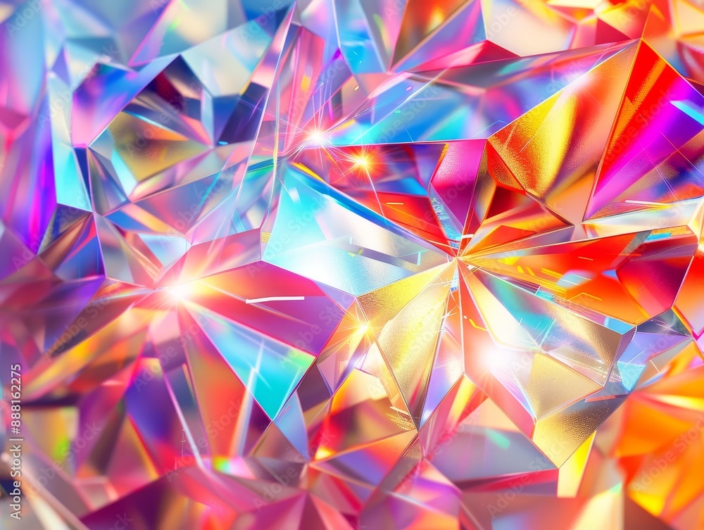 Ethereal Prismatic Crystal Displaying Vibrant Colors as Textured Light Background Ethereal Prismatic Crystal Displaying Vibrant Colors as Textured Light Background