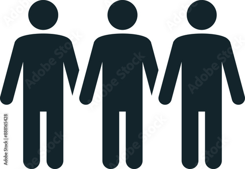 Three businessmen holding hands showing teamwork and cooperation