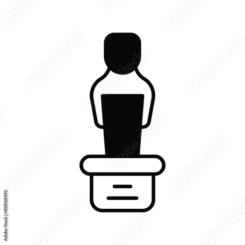 oscar award glyph icon with white background vector stock illustration