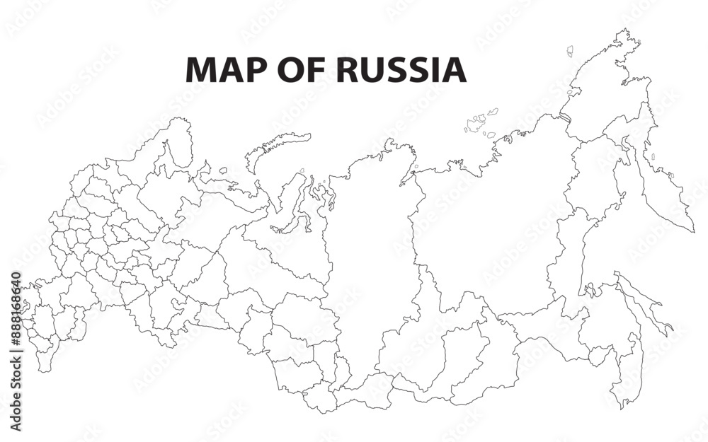 Obraz premium Geography politics map of countries. Map of Russia and France with country capital, state capital and major city.