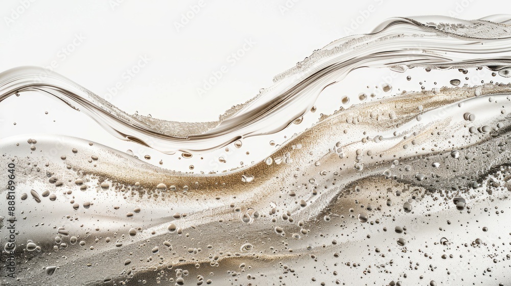 Abstract close-up of liquid with bubbles and wavy patterns offering a fluid, elegant visual ideal for backgrounds and design projects. Abstract close-up of liquid with bubbles and wavy patterns offering a fluid, elegant visual ideal for backgrounds and design projects.