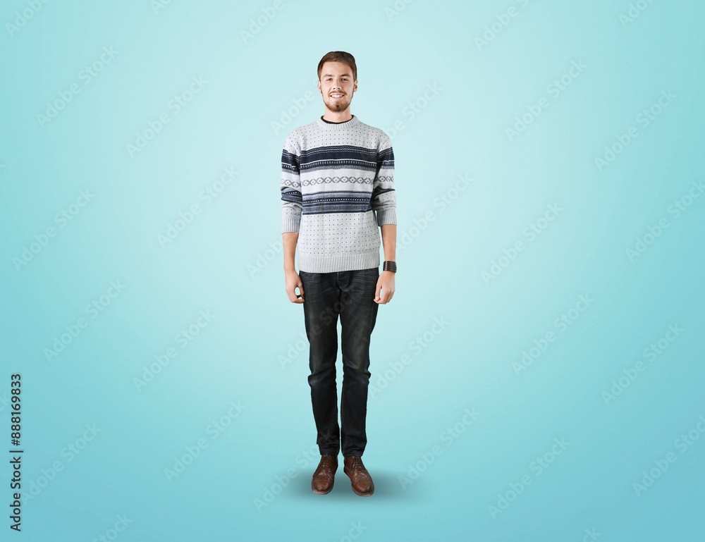 Full body happy young man wearing casual clothes Full body happy young man wearing casual clothes