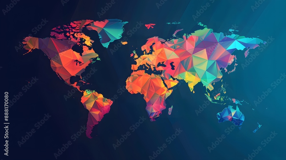 low poly world map background with vector style low poly world map background with vector style