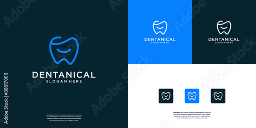 Smile dental clinic tooth logo design inspiration