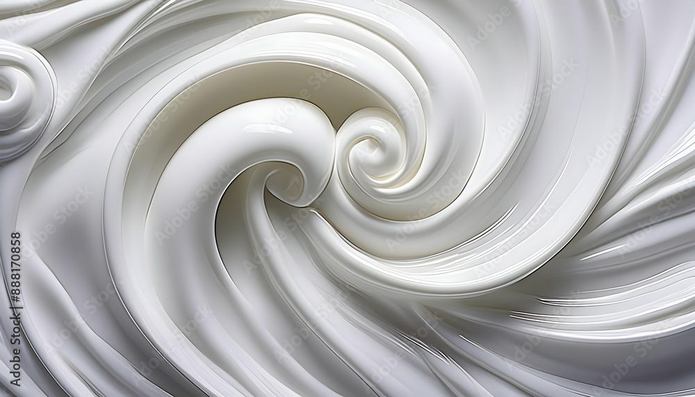 Fototapeta premium Abstract skincare cream texture on white background, Generative AI.