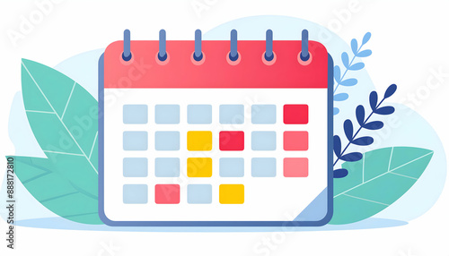 Abstract Calendar, no text, copy space on digital art concept.