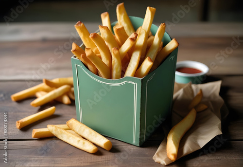 Frybox with fries photo