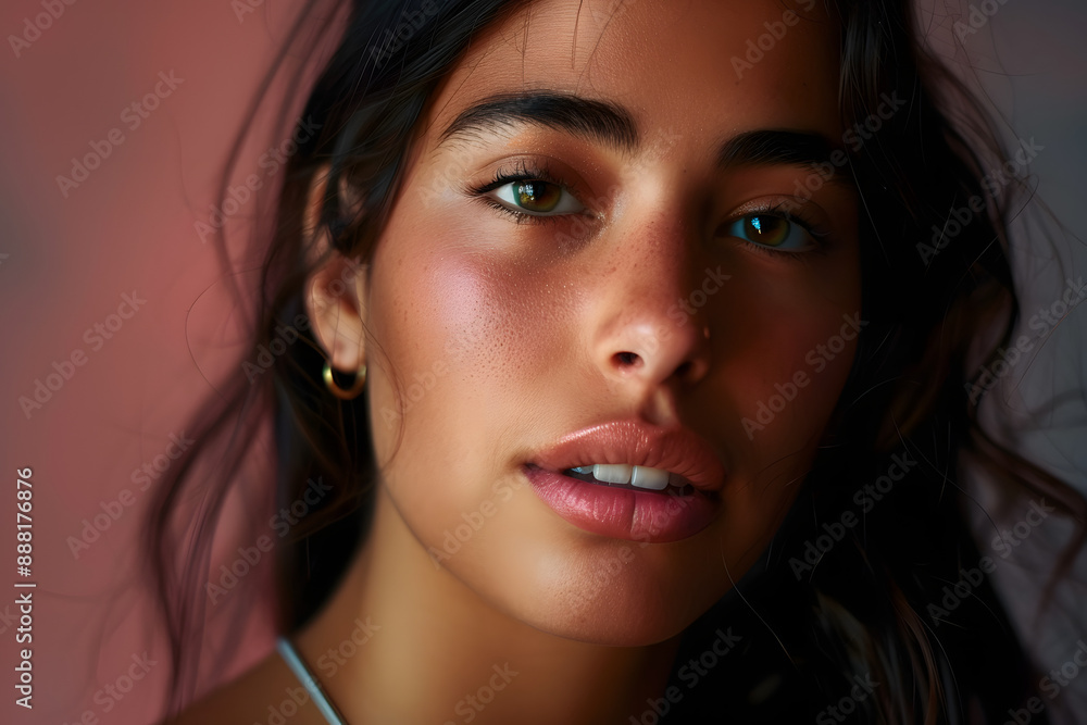 creative studio portrait of beautiful hispanic woman with diastema,barcelona,spain creative studio portrait of beautiful hispanic woman with diastema,barcelona,spain
