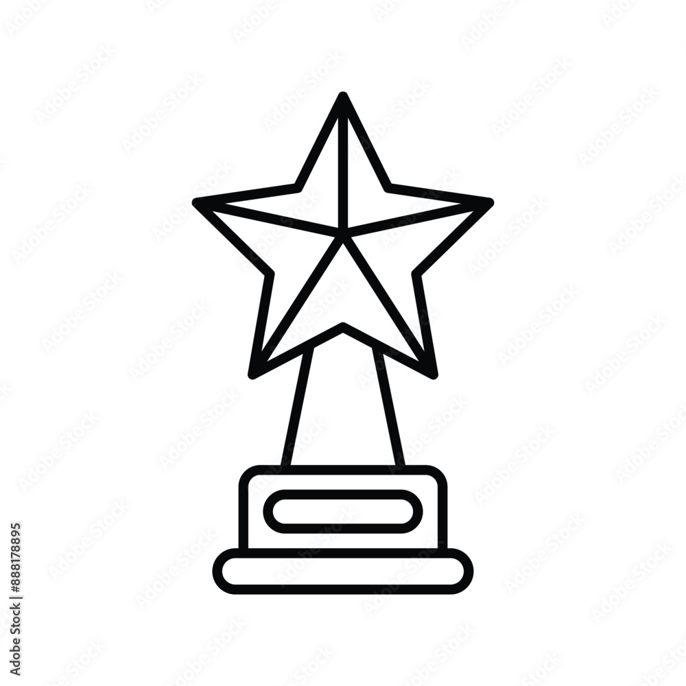 star trophy line icon with white background vector stock illustration star trophy line icon with white background vector stock illustration