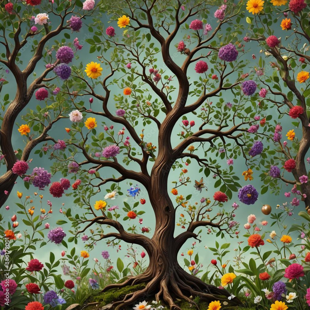 Obraz premium tree with flowers