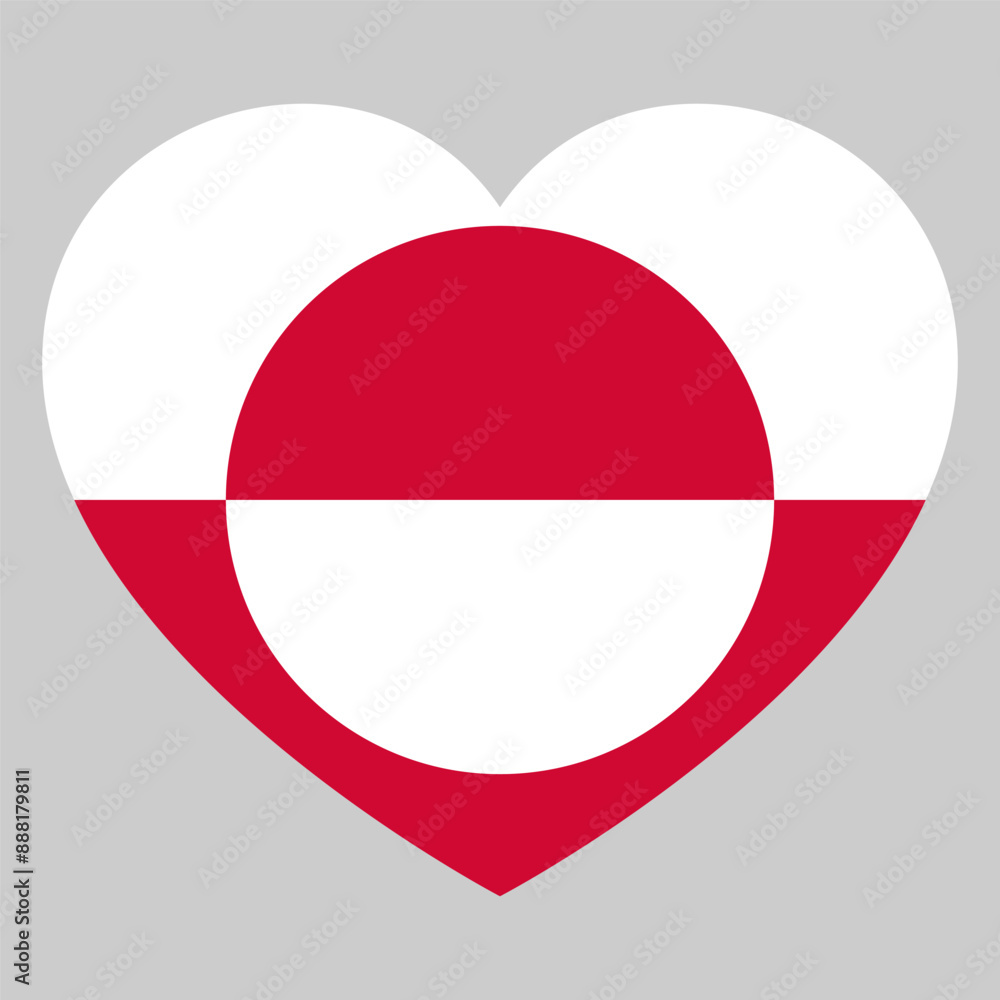 flag of Greenland in form of heart, symbol of love flag of Greenland in form of heart, symbol of love
