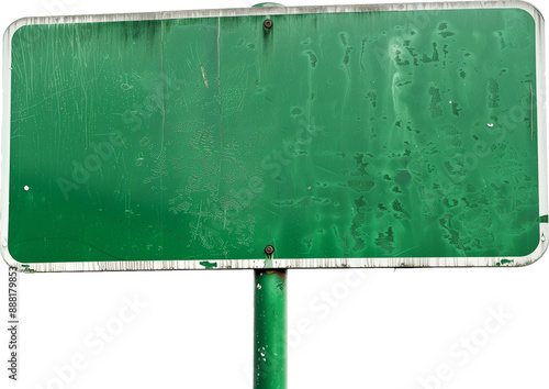 Ancien Panneau Routier Vert : Texture et Simplicité
