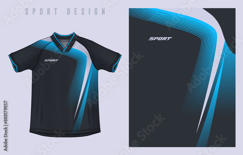 Fabric textile design for Sport t-shirt, Soccer jersey mockup for football club. uniform front view.	